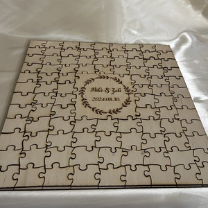 Puzzle esküvői alternatív vendégkönyv fából - esküvő - emlék & ajándék - vendégkönyv - Meska.hu