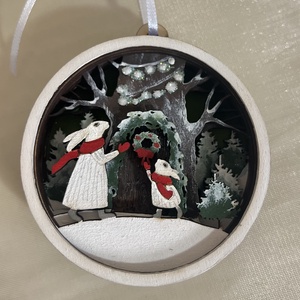 Több rétegű kézzel festett karácsonyfadísz fából  - karácsony - adventi díszek - adventi naptár - Meska.hu