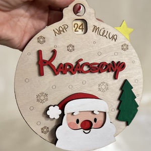 Adventi visszaszámoló karácsonyfadísz  - karácsony - adventi díszek - adventi naptár - Meska.hu