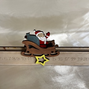 Télapó a szánon adventi visszaszámláló - karácsony - adventi díszek - adventi naptár - Meska.hu