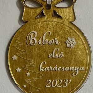Fa-plexi karácsonyfadísz egyedi szöveggel  - karácsony - karácsonyi lakásdekoráció - karácsonyfadíszek - Meska.hu