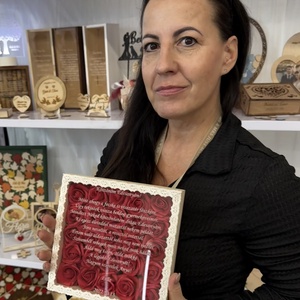 Szülőköszöntő ajándék virágos kép a nagy napra, habrózsával - esküvő - emlék & ajándék - szülőköszöntő ajándék - Meska.hu