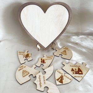 Puzzle ceremónia esküvőre  - esküvő - emlék & ajándék - nászajándék - ceremónia szett - Meska.hu