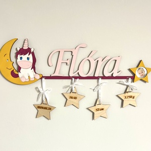 Unikornis névtábla gyerekszobába, ajtóra fából, gyerekszoba dekoráció, babaváró buliba ajándékötlet - otthon & életmód - babaszoba, gyerekszoba - babaszoba dekoráció - Meska.hu