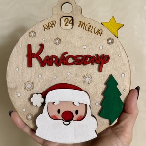 Télapós karácsonyi visszaszámoló dekoráció, Karácsony, Adventi díszek, Adventi naptár, Famegmunkálás, Festett tárgyak, MESKA