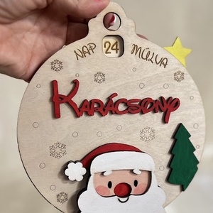 Télapós karácsonyi visszaszámoló dekoráció - karácsony - adventi díszek - adventi naptár - Meska.hu