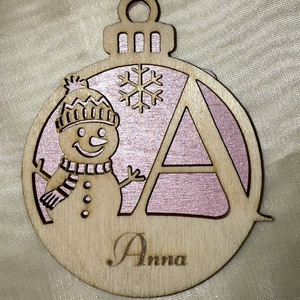 Hóemberes, betűs névreszóló karácsonyfadísz - karácsony - karácsonyi lakásdekoráció - karácsonyfadíszek - Meska.hu