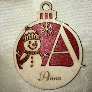 Hóemberes, betűs névreszóló karácsonyfadísz - Meska.hu