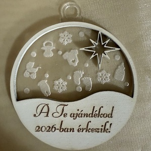 Hópihés karácsonyfadísz babaérkezés bejelentése - karácsony - karácsonyi lakásdekoráció - karácsonyfadíszek - Meska.hu