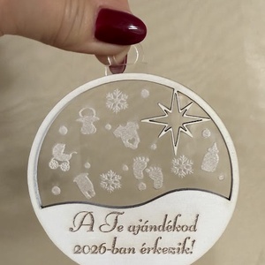 Hópihés karácsonyfadísz babaérkezés bejelentése, Karácsony, Karácsonyi lakásdekoráció, Karácsonyfadíszek, Famegmunkálás, MESKA