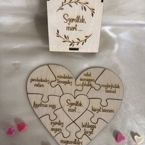 A szívem kirakósa Valentin napra - esküvő - emlék & ajándék - doboz - Meska.hu