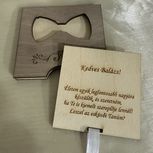 Tanú felkérő ajándék fából - esküvő - meghívó & kártya - tanú felkérő - Meska.hu