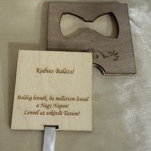 Tanú felkérő ajándék fából - esküvő - meghívó & kártya - tanú felkérő - Meska.hu
