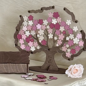 Esküvői vendégkönyv � Életfa vendégkönyv fa levelekkel, vagy virágokkal - esküvő - emlék & ajándék - vendégkönyv - Meska.hu