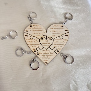 Puzzle szív kulcstartó szett � lánybúcsú ajándék koszorúslányoknak - esküvő - lánybúcsú - Meska.hu