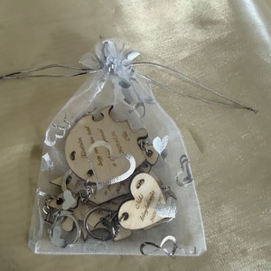 Puzzle szív kulcstartó szett � lánybúcsú ajándék koszorúslányoknak - esküvő - lánybúcsú - Meska.hu