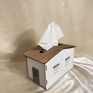 Kézzel festett fa zsebkendőtartó házikó � egyedi, dekoratív és praktikus lakásdísz - Meska.hu