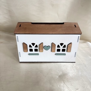 Kézzel festett fa zsebkendőtartó házikó � egyedi, dekoratív és praktikus lakásdísz - otthon & életmód - tárolás & rendszerezés - zsebkendőtartó - Meska.hu