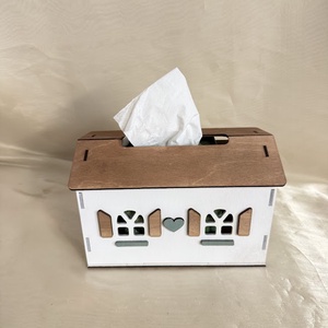 Kézzel festett fa zsebkendőtartó házikó � egyedi, dekoratív és praktikus lakásdísz - otthon & életmód - tárolás & rendszerezés - zsebkendőtartó - Meska.hu