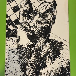 Kézzel festett állat portré  - művészet - festmény - akril - Meska.hu