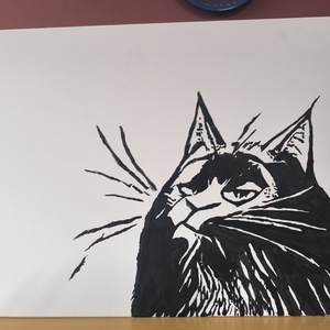 Kézzel festett állat portré  - művészet - festmény - akril - Meska.hu