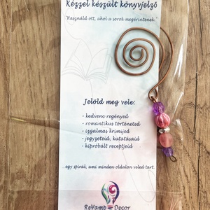 Drót könyvjelző - spirál függődísszel - könyv & zene - könyvjelző - Meska.hu