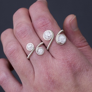 Ezüst aventurin gyűrű - ékszer - gyűrű - többköves gyűrű - Meska.hu