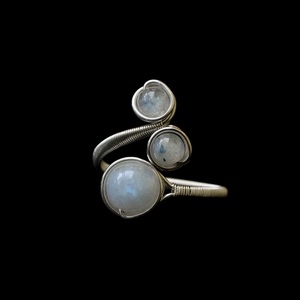 Ezüst holdkő gyűrű, Ékszer, Gyűrű, Többköves gyűrű, Ékszerkészítés, MESKA