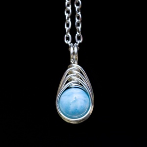 Ezüst larimár medál - Meska.hu