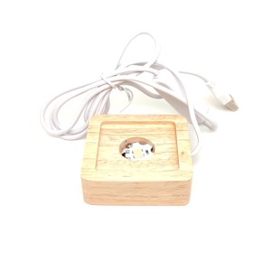 Fa talpas négyzet fehér LED talp ásványokhoz 6�6 cm, Kellékek & szerszámok, Ásvány alapanyag, , MESKA