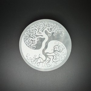 Szelenit korong életfa yin yang 10 cm Fa és Kör - Meska.hu