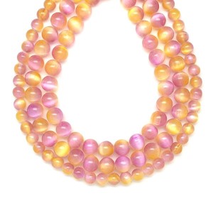 Szelenit szinezett lila arany golyó 8-8,5mm  ékszerkészítő alapanyag (füzér), Kellékek & szerszámok, Ásvány alapanyag, Ásványfüzér, , MESKA