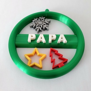 Zöld keretes, névre szóló karácsonyfadísz  3D nyomtatva - Meska.hu