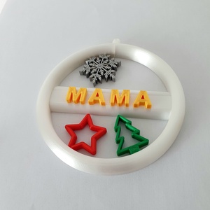 Fehér keretes, névre szóló karácsonyfadísz  3D nyomtatva - Meska.hu
