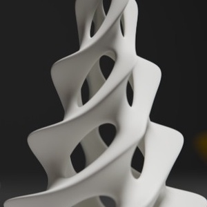 Modern 3D nyomtatott spirál karácsonyfa dekor, Karácsony, Karácsonyi lakásdekoráció, Ünnepi asztaldekoráció, Mindenmás, MESKA