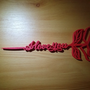 Valentin napi rózsa dekoráció I love you felirattal - esküvő - dekoráció - asztaldísz - Meska.hu