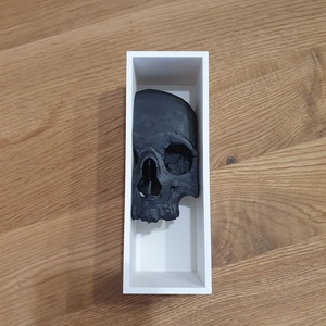 Minimalista fekete koponya könyvtámasz fehér keretben � modern design lakásdekor - Meska.hu