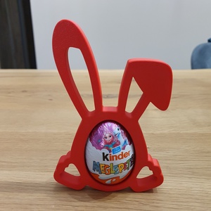 Húsvéti nyuszi Kinder tojás tartó � 3D nyomtatott dekoráció, fehér színben - otthon & életmód - dekoráció - húsvéti asztaldíszek - Meska.hu