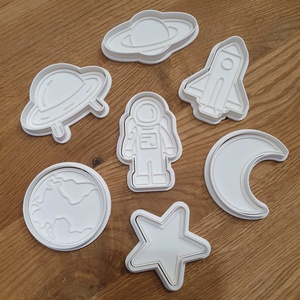 Űr témájú sütikiszúró szett � rakéta, űrhajós, bolygók, 3D nyomtatott - Meska.hu
