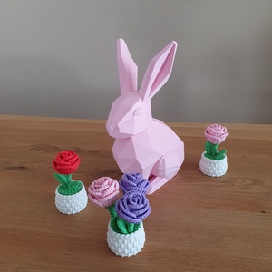 Húsvéti nyuszi és virág dekorációs szett - Meska.hu