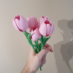 3D nyomtatott tulipán csokor � örök virág dekoráció vázába, ajándék - otthon & életmód - virágdekoráció - virágdíszek - asztali virágdísz - Meska.hu