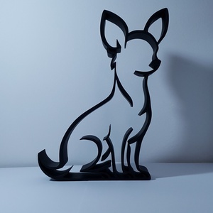 Csivava ajándék � modern fekete kutya sziluett dekor, minimalista polcdísz, Otthon & Életmód, Dekoráció, Dekoratív figurák és szobrok, , MESKA