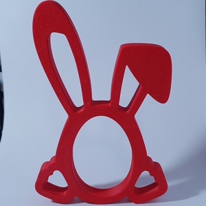 Húsvéti nyuszi Kinder tojás tartó � 3D nyomtatott dekoráció, fehér színben - ünnepi díszek, dekorációk - húsvéti díszek és dekorációk - húsvéti tojástartó - Meska.hu