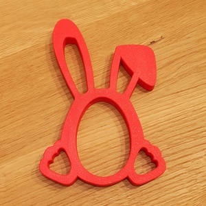 Húsvéti nyuszi Kinder tojás tartó � 3D nyomtatott dekoráció, fehér színben - ünnepi díszek, dekorációk - húsvéti díszek és dekorációk - húsvéti tojástartó - Meska.hu