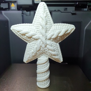 Karácsonyfa csúcsdísz csillag � kötött mintás, krémfehér, 20 cm - karácsony - karácsonyi lakásdekoráció - karácsonyfadíszek - Meska.hu