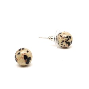Fülbevaló golyó jáspis dalmata 10mm - Meska.hu