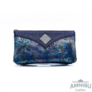 Metál sötétkék - kígyómintás rombusz swarovski köves női bőr pénztárca J6008-6010 -  - Meska.hu