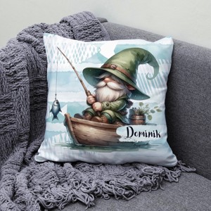 Névvel kérhető - Csónakos horgász manó mintás párna - otthon & életmód - lakástextil - párna & párnahuzat - díszpárna (belsővel együtt) - Meska.hu