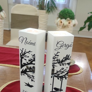 Gyertya lakat ceremónia egyedi történettel - esküvő - dekoráció - gyertya & gyertyatartó - Meska.hu