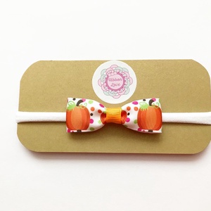 Halloween tök mintás masnis puha rugalmas fejpánt - otthon & életmód - dekoráció - halloween - halloweeni jelmez és kiegészítők - Meska.hu